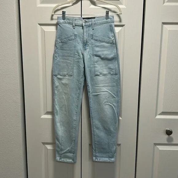 Veronica Beard Charlie Barrel Leg High Rise Jean In Aire Size 25